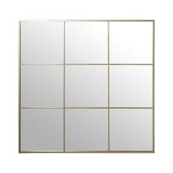 Wall mirror Alexandra House Living Golden Metal Window 6 x 113 x 113 cm