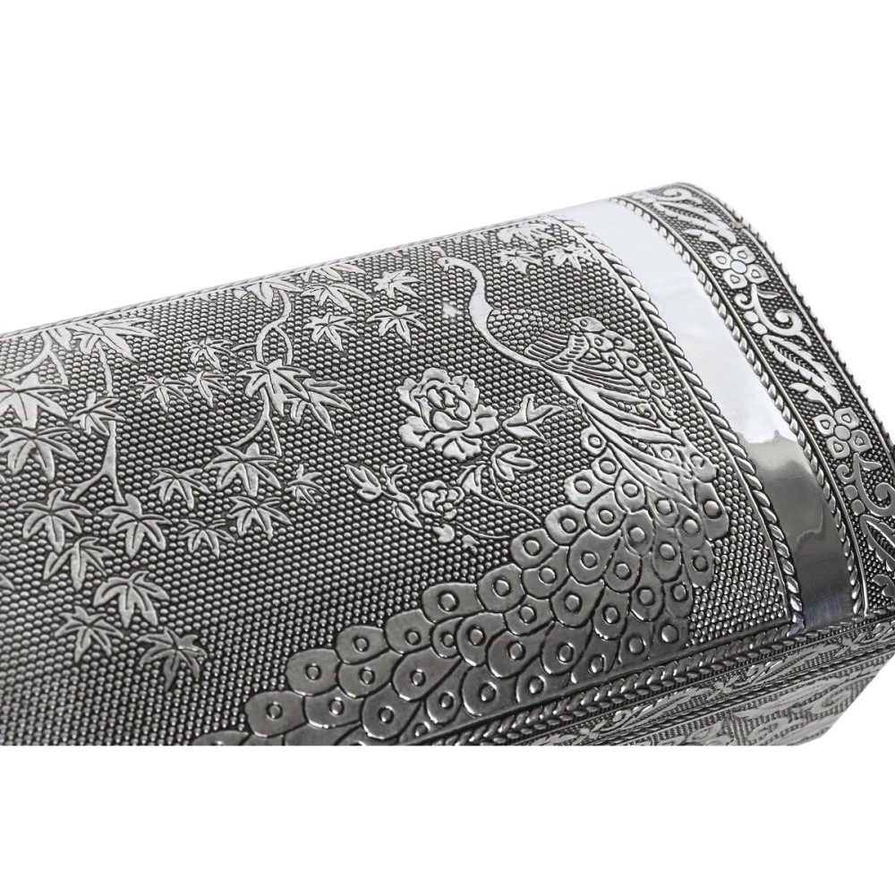 Jewelry box Home ESPRIT Green Silver Wood Aluminium 22,5 x 10 x 6,5 cm