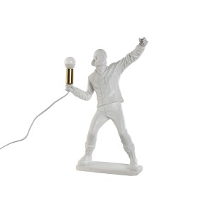Tischlampe Home ESPRIT Weiß Gold Harz 220 V 32 x 13 x 52 cm