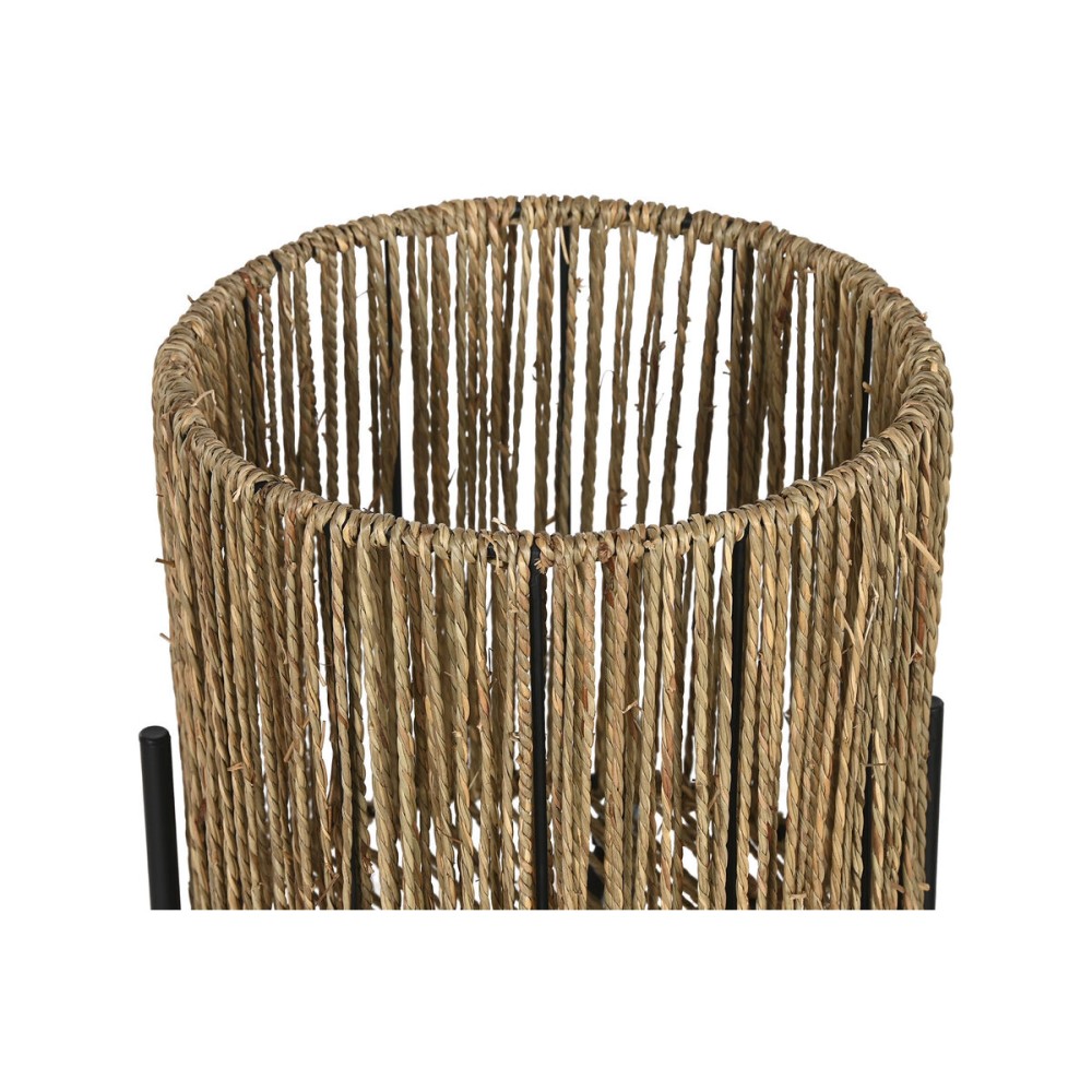 Set de pots de fleurs Home ESPRIT Noir Métal Fibre 23 x 23 x 76,5 cm