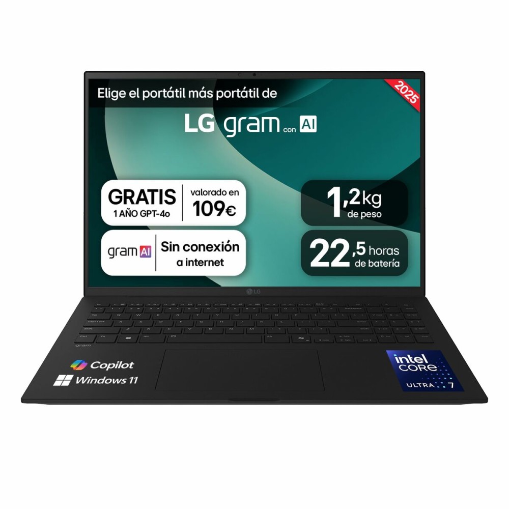 Laptop LG 16Z90T-G.AD88B 16" intel core ultra 7 32 GB RAM 1 TB SSD Qwerty Spanisch