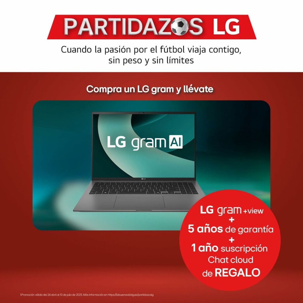 Ordinateur Portable LG 16Z90T-G.AD88B 16" intel core ultra 7 32 GB RAM 1 TB SSD Espagnol Qwerty