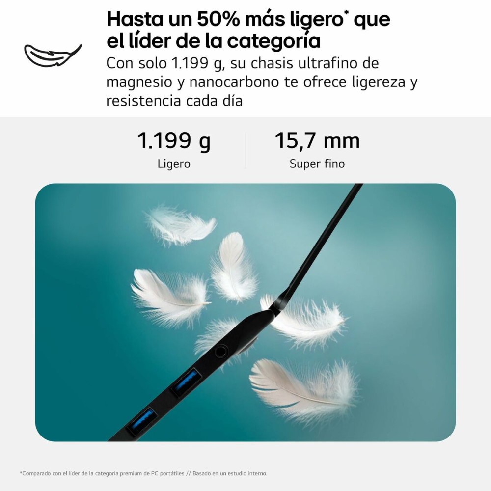 Ordinateur Portable LG 16Z90T-G.AD88B 16" intel core ultra 7 32 GB RAM 1 TB SSD Espagnol Qwerty