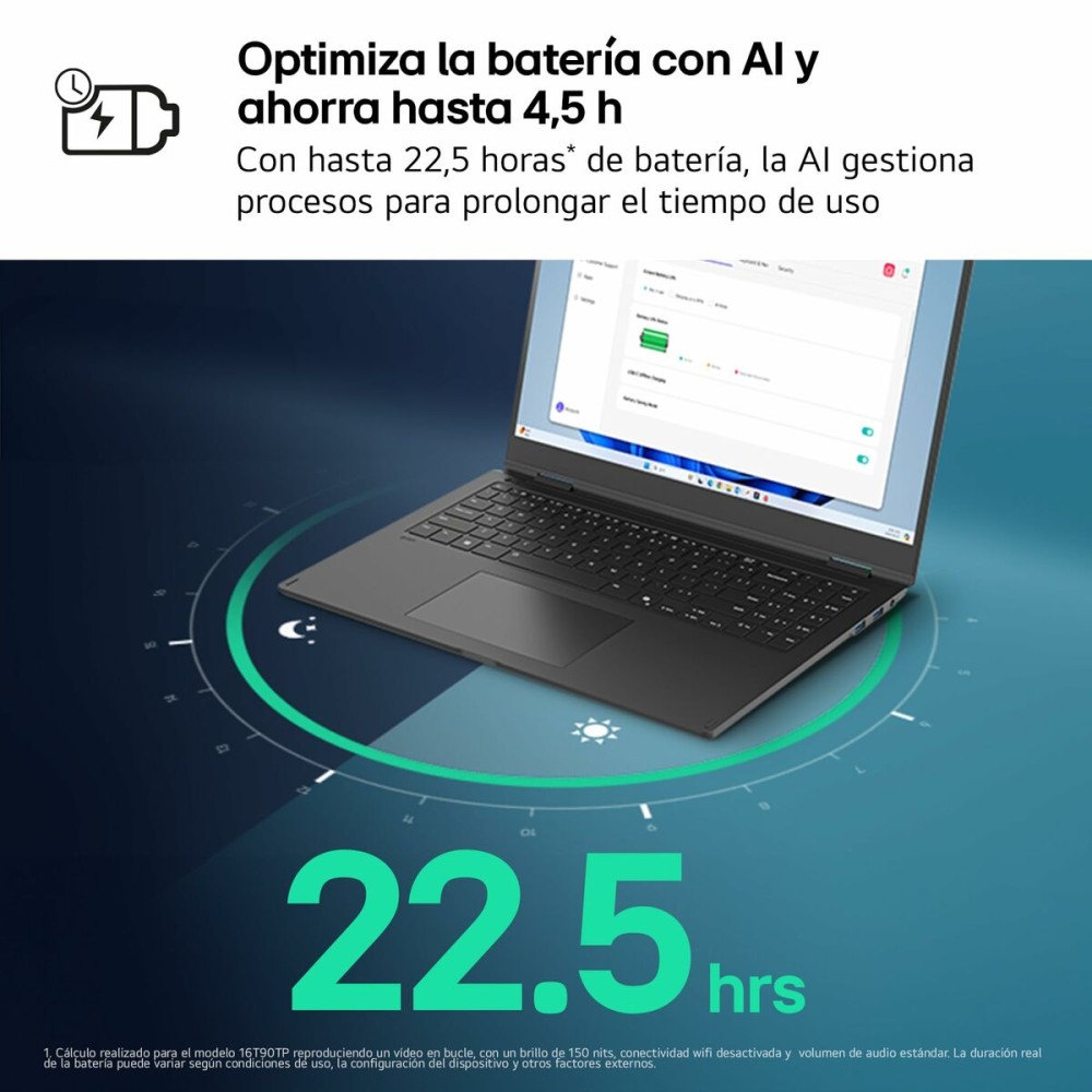 Laptop LG 16Z90T-G.AD88B 16" intel core ultra 7 32 GB RAM 1 TB SSD Spanish Qwerty