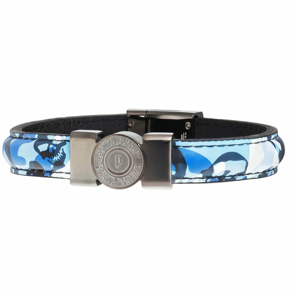 Bracelet Homme Police PJ25556BLU.03-L Cuir 21 cm