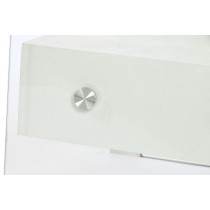 Table de Nuit DKD Home Decor Blanc Transparent Verre Bois MDF 50 x 40 x 45,5 cm