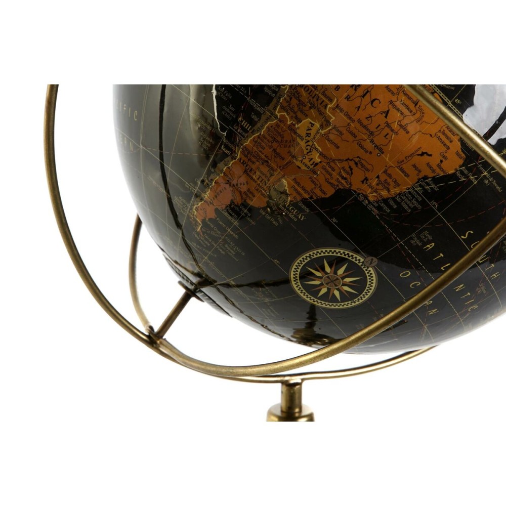 Globe terrestre Home ESPRIT Jaune Marron Noir PVC Aluminium 25 x 25 x 42 cm
