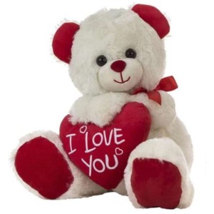Fluffy toy I love you Bear Heart 28 cm