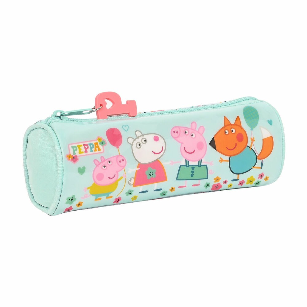 Schulmäppchen in Zylinderform Peppa Pig Cosy corner Hellblau (20 x 7 x 7 cm)