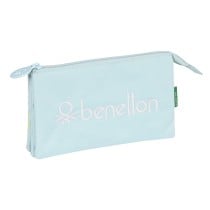 Trousse Fourre-Tout Triple Benetton Fantasy Bleu ciel (22 x 12 x 3 cm)