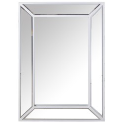 Wall mirror Alexandra House Living White Wood Rectangular 7 x 57 x 84 cm