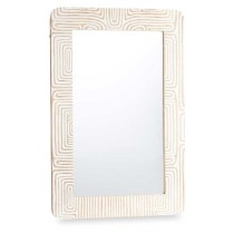 Miroir mural 37 Blanc Marron 90 x 60 x 2 cm Rectangulaire