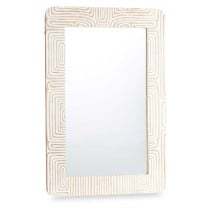Wall mirror 37 White Brown 90 x 60 x 2 cm Rectangular