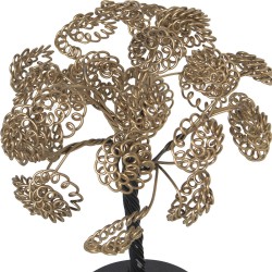 Deko-Figur Alexandra House Living Schwarz Gold Metall Baum 18 x 18 x 29 cm