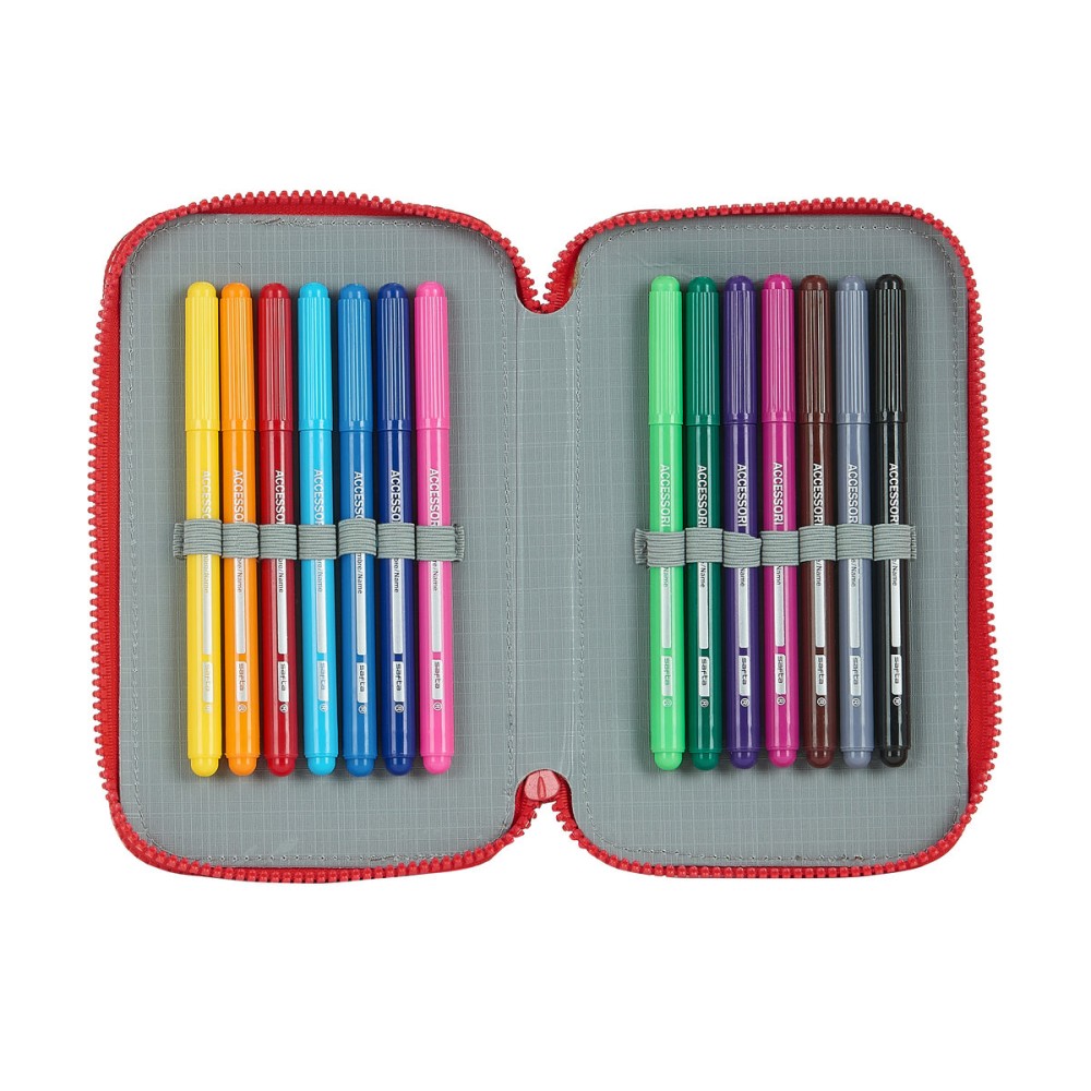 Double Pencil Case Atlético Madrid Red Navy Blue (28 Pieces)