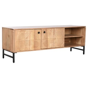 TV-Möbel Home ESPRIT Braun Schwarz Metall Akazienholz 145 x 40 x 52 cm