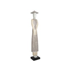 Decorative Figure Romimex Beige Wood Japanese 20 x 150 x 20 cm