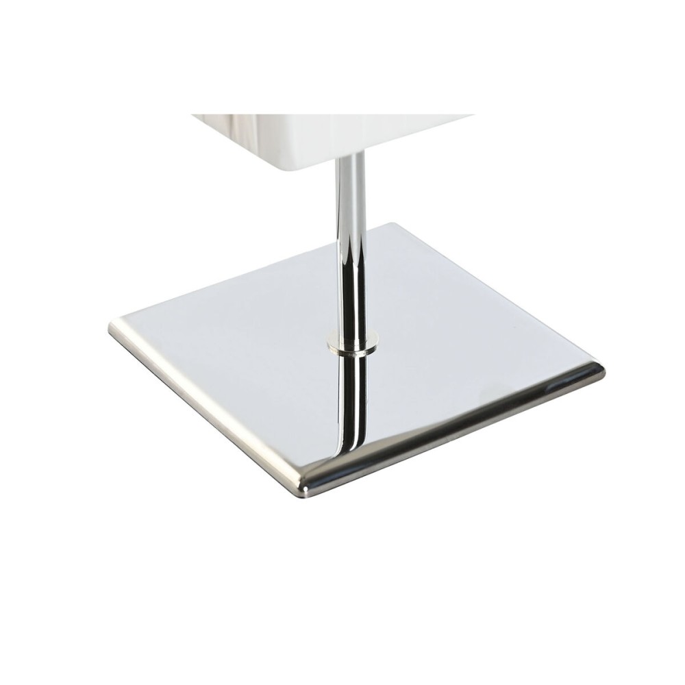 Tischlampe Home ESPRIT Weiß Silberfarben Polyäthylen Eisen 50 W 220 V 15 x 15 x 43 cm