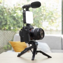 Kit Vlogging avec Lumière, Micro y Télécommande Plodni InnovaGoods 6 Pièces