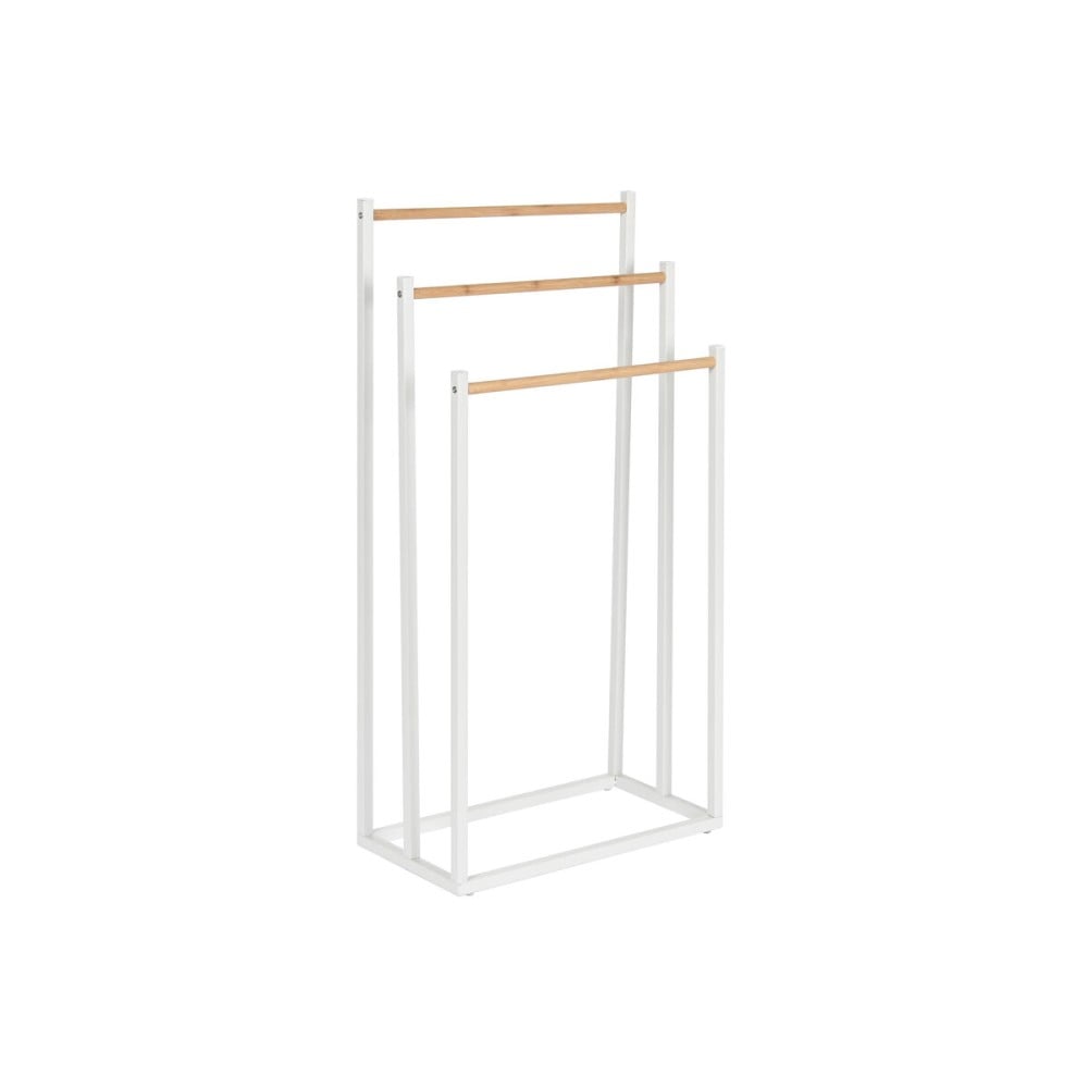 Handtuchständer Home ESPRIT Weiß natürlich Metall Bambus 45 x 22 x 85 cm