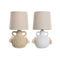 Tischlampe Home ESPRIT Weiß Beige aus Keramik 220 V 15 x 15 x 28 cm (2 Stück)