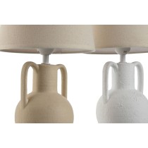 Tischlampe Home ESPRIT Weiß Beige aus Keramik 50 W 220 V (2 Stück)