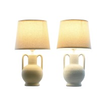Tischlampe Home ESPRIT Weiß Beige aus Keramik 50 W 220 V (2 Stück)