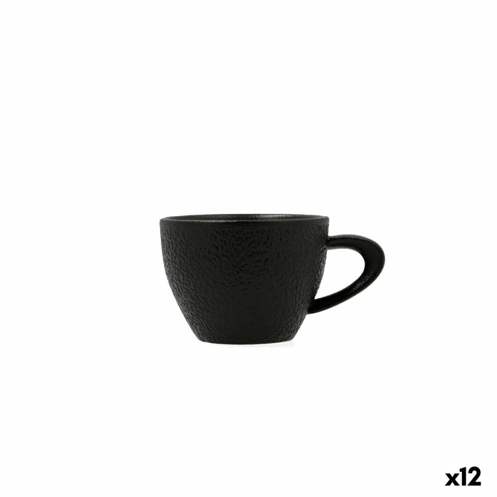Piece Coffee Cup Set Bidasoa Fosil Black Ceramic Aluminium Oxide 800 ml (12 Units)