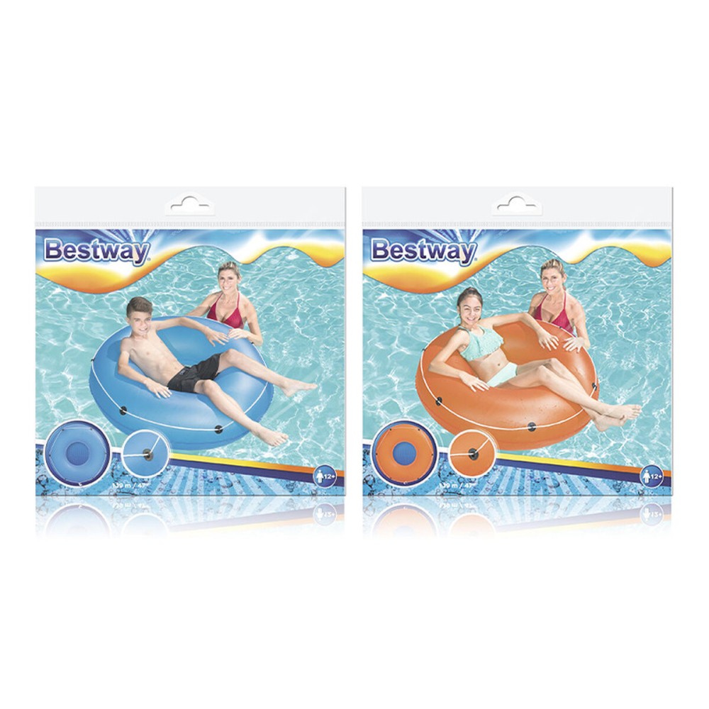 Bestway Aufblasbarer Schwimmring Einfarbig mit Seil Sortierte Farbe D119 cm +12 Jahre Strand und Pool 36120