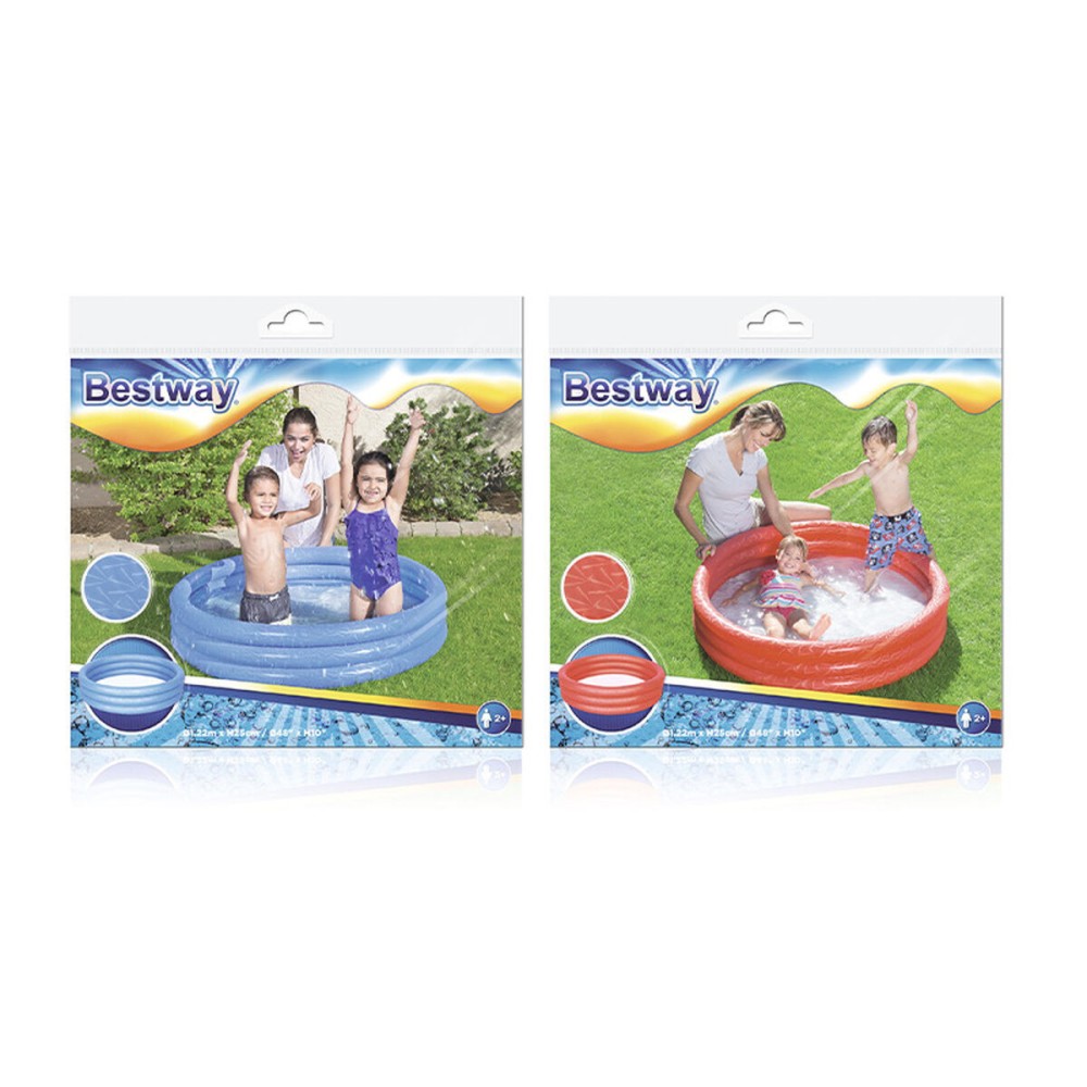 Bestway Aufblasbares Kinderbecken 3 Ringe Eco Farbmischung 122x25 cm +2 Jahre Garten 51025