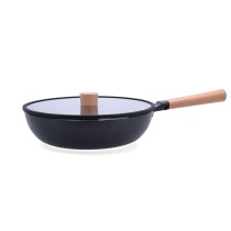 Kochtopf mit Deckel Quid Naturalia Schwarz Metall 28 cm mit Deckel Eintöpfe