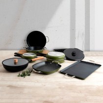 Marmite avec couvercle Quid Naturalia Noir Métal 28 cm Avec couvercle Ragoûts