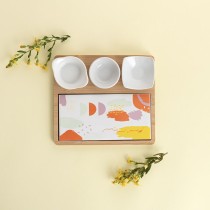 Servier-Set Quid Kaleido Bunt Holz 23 x 19,5 x 3,5 cm 5 Stücke