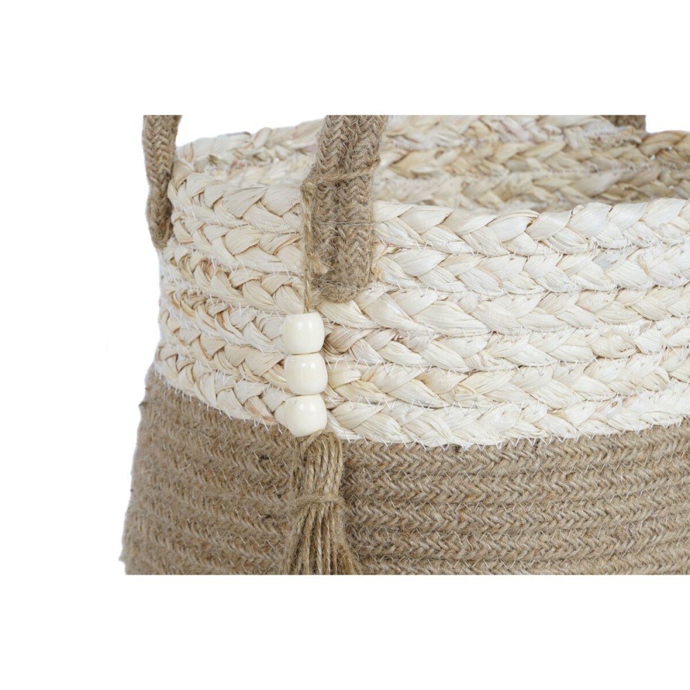 Basket set Home ESPRIT Natural Light brown Jute Corn fiber Modern 41 x 30 x 33 cm 3 Pieces