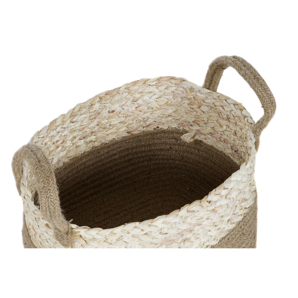 Basket set Home ESPRIT Natural Light brown Jute Corn fiber Modern 41 x 30 x 33 cm 3 Pieces