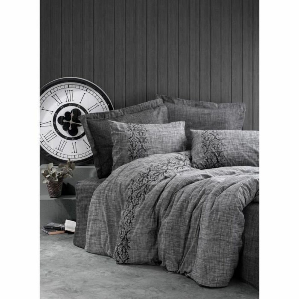 Bettbezug-Set Grau 220 x 240 cm