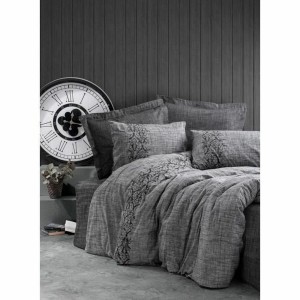 Bettbezug-Set Grau 220 x 240 cm