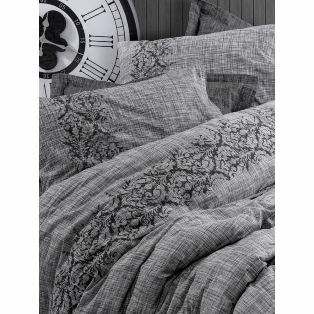 Bettbezug-Set Grau 220 x 240 cm