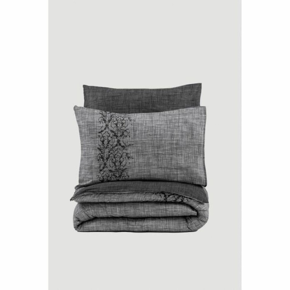 Bettbezug-Set Grau 220 x 240 cm