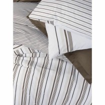 Bettbezug-Set Weiß Braun 220 x 240 cm