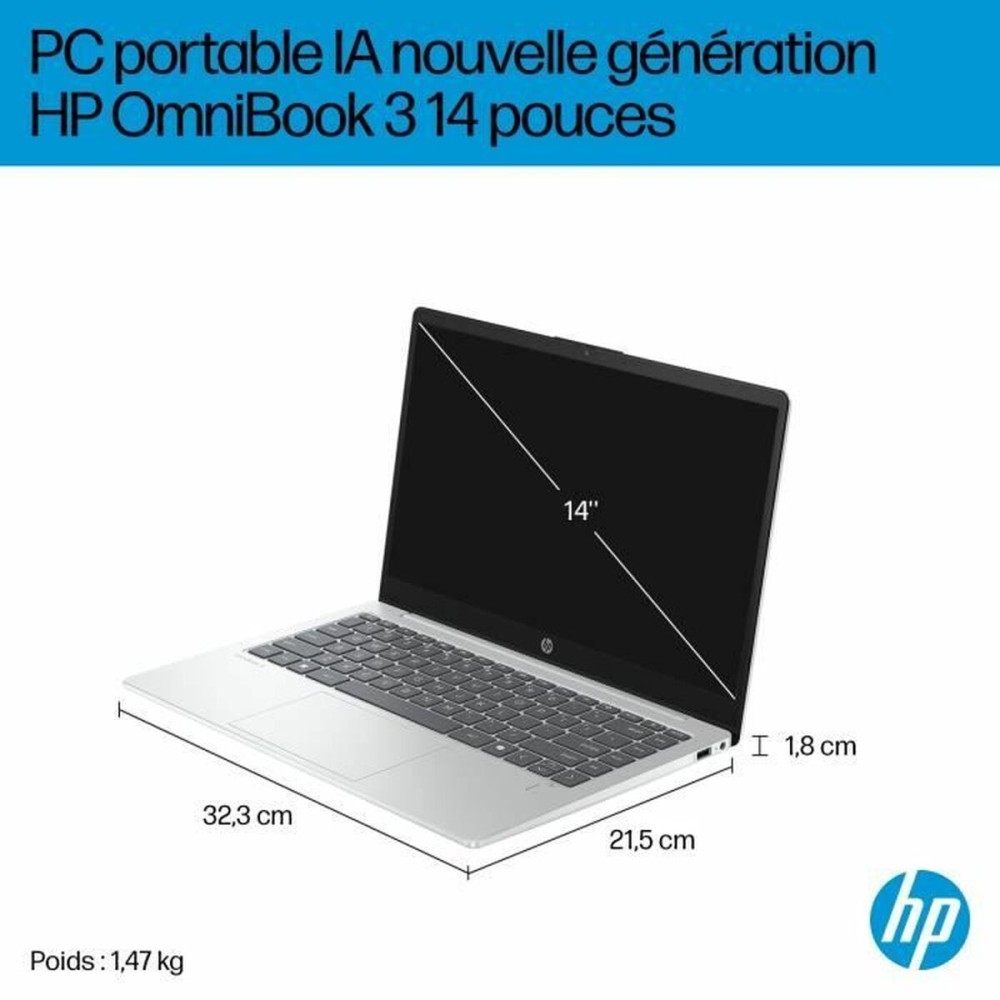 Ordinateur Portable HP Omnibook 3 14-ha0015nf 14'' Ryzen 5 3450U 16 GB RAM 512 GB SSD