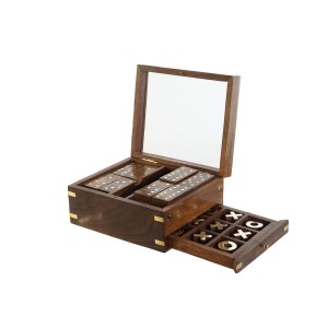 Jeux Home ESPRIT Bois Verre 15 x 15 x 7 cm