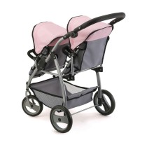 Doll Stroller Reig Grey Pink Twinned