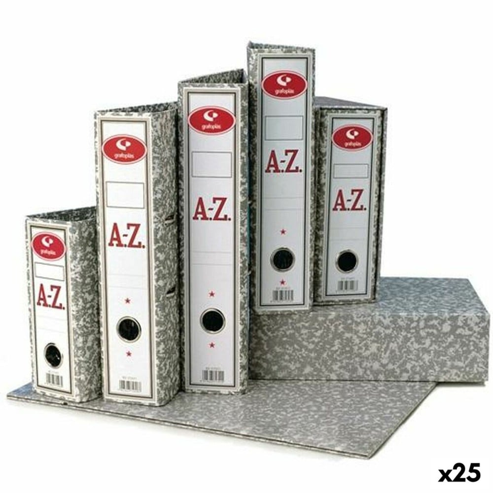 Ordnerbox mit Hebelmechanik Grafoplas Classic Grau A4 Din A4 (25 Stück)