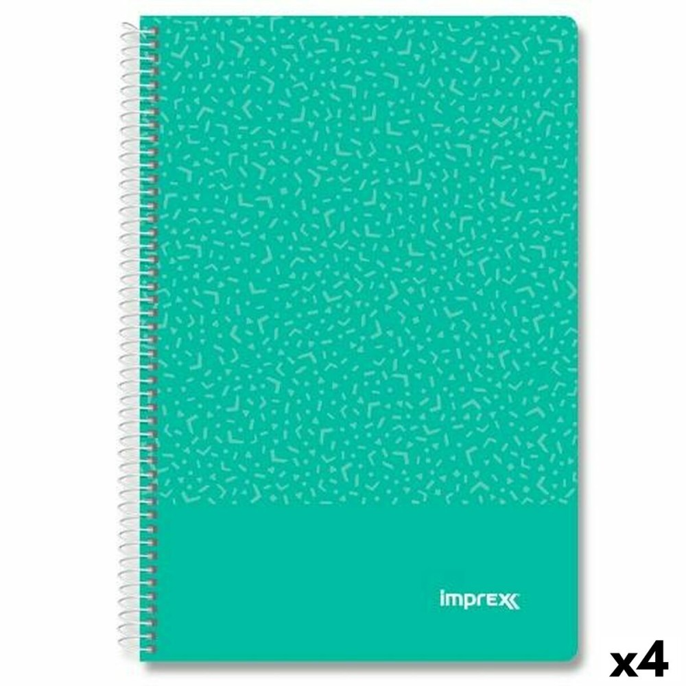 Notebook Imprex Green Din A4 80 Sheets (4 Units)