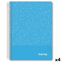 Cahier Imprex Bleu A5 80 Volets (4 Unités)