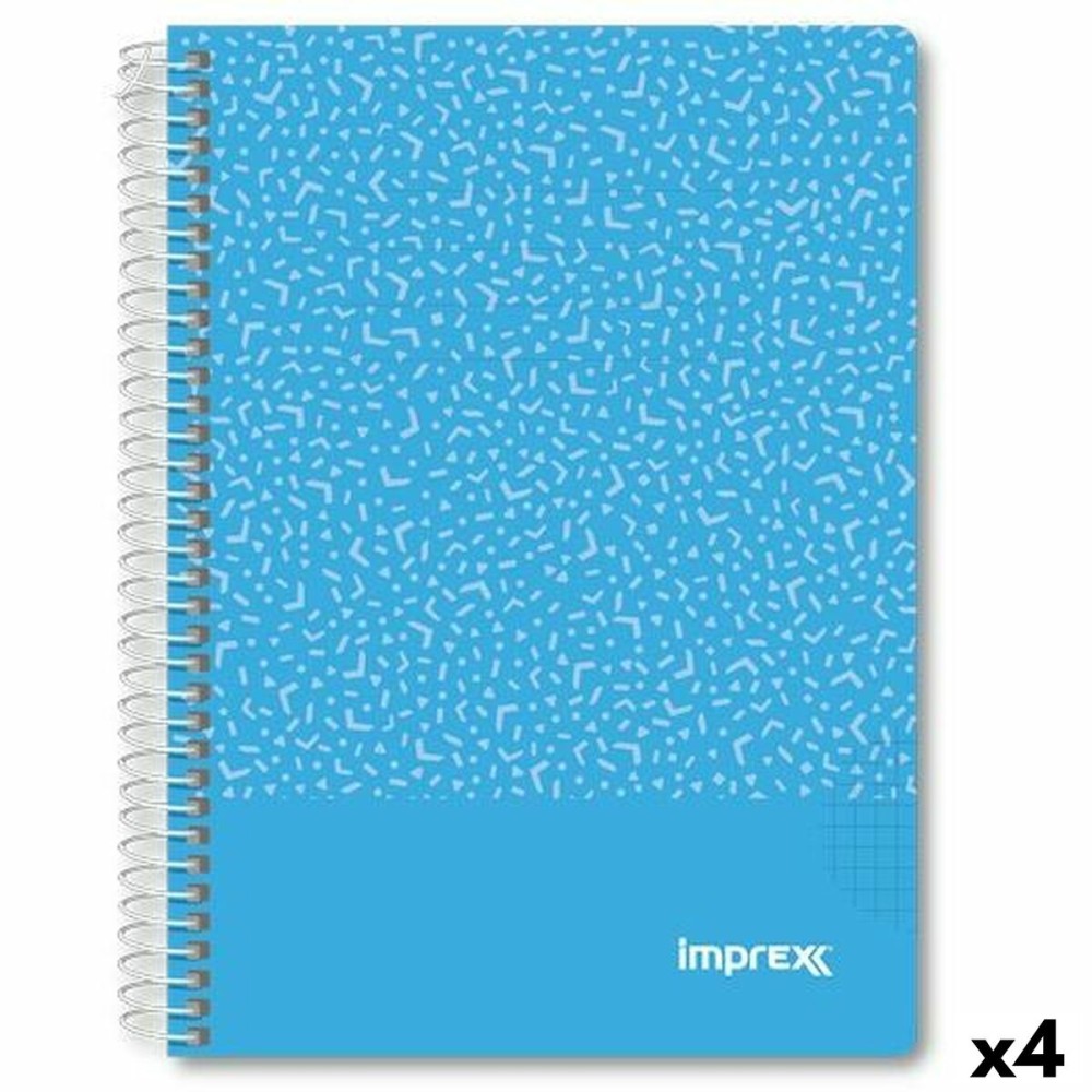 Cahier Imprex Bleu A5 80 Volets (4 Unités)