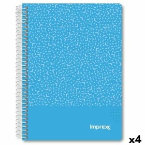 Notizbuch Imprex Blau A5 80 Blatt (4 Stück)