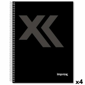 Cahier Imprex Noir Din A4 80 Volets (4 Unités)