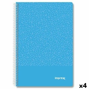 Notizbuch Imprex Blau Din A4 80 Blatt (4 Stück)